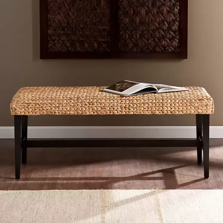 Natural Blanchard Water Hyacinth Bench>Kirklands Home Flash Sale