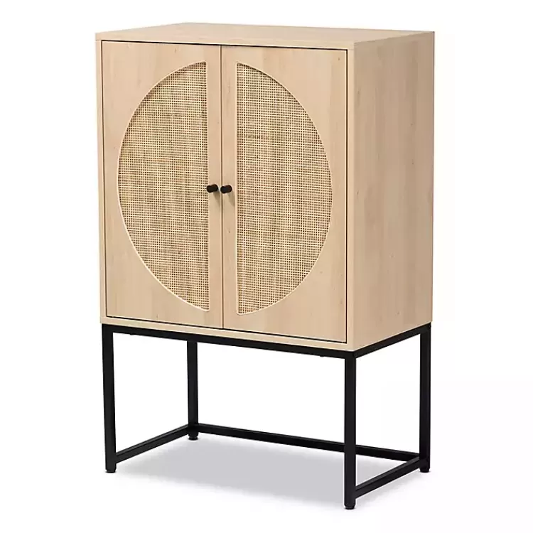 Natural Cane and Wood 2-Door Cabinet>Kirklands Home Clearance