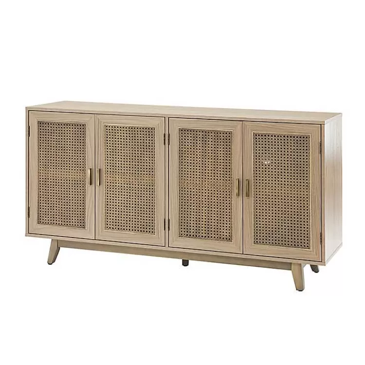 Natural Cane Wood Storage Media Cabinet>Kirklands Home Fashion