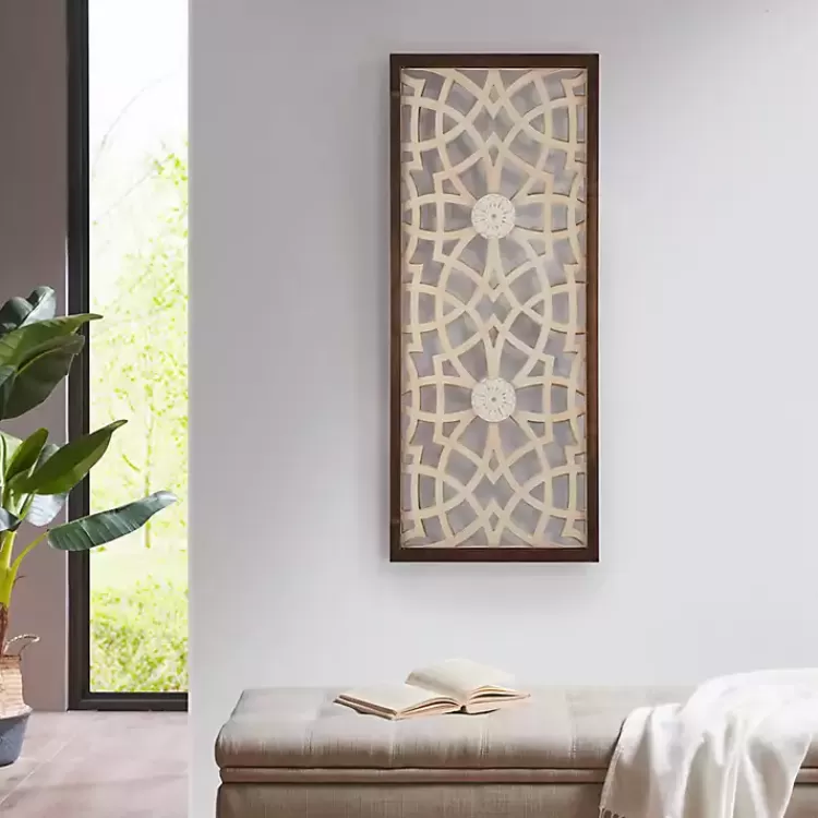 Natural Carved Damask Wooden Wall Plaque>Kirklands Home Flash Sale