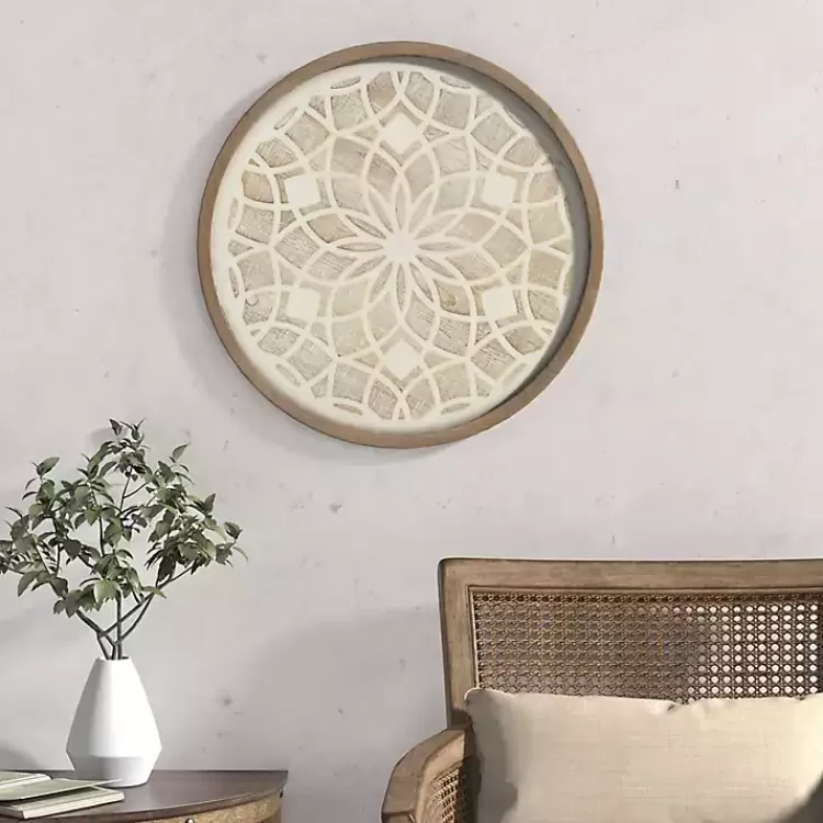 Natural Carved Wood Medallion Round Wall Plaque>Kirklands Home Store