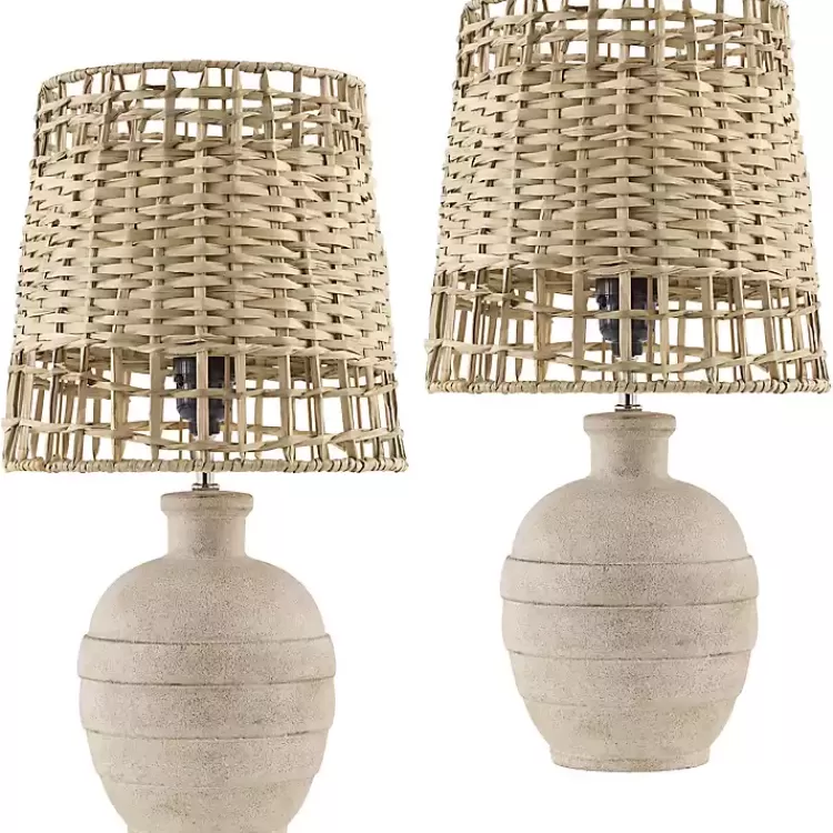 Natural Ceramic 2-pc. Lamps with Seagrass Shades>Kirklands Home Clearance
