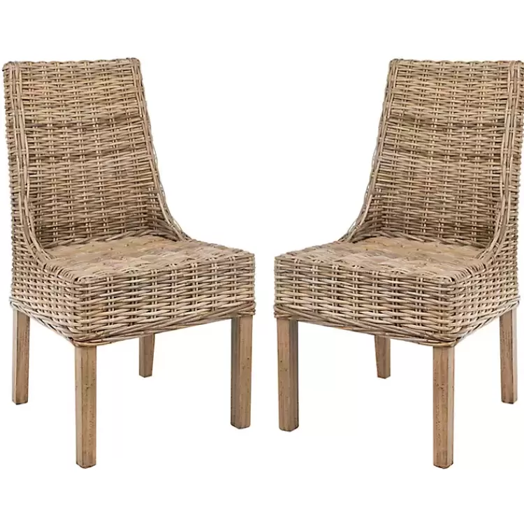 Natural Coastal Rat 2-pc. Dining Chair Set>Kirklands Home Flash Sale