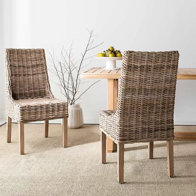 natural_coastal_rattan_pc_dining_chair_set_2.webp Natural Coastal Rat 2-pc. Dining Chair Set>Kirklands Home Flash Sale