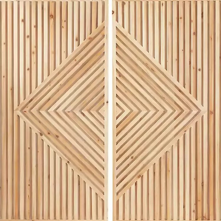 Natural Diamond Wood Panel Wall Plaques, Set of 2>Kirklands Home Store