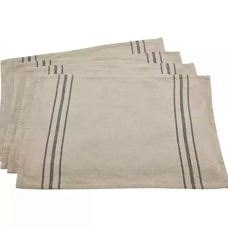 Natural Everyday Striped Linen Placemats, Set of 4>Kirklands Home Fashion