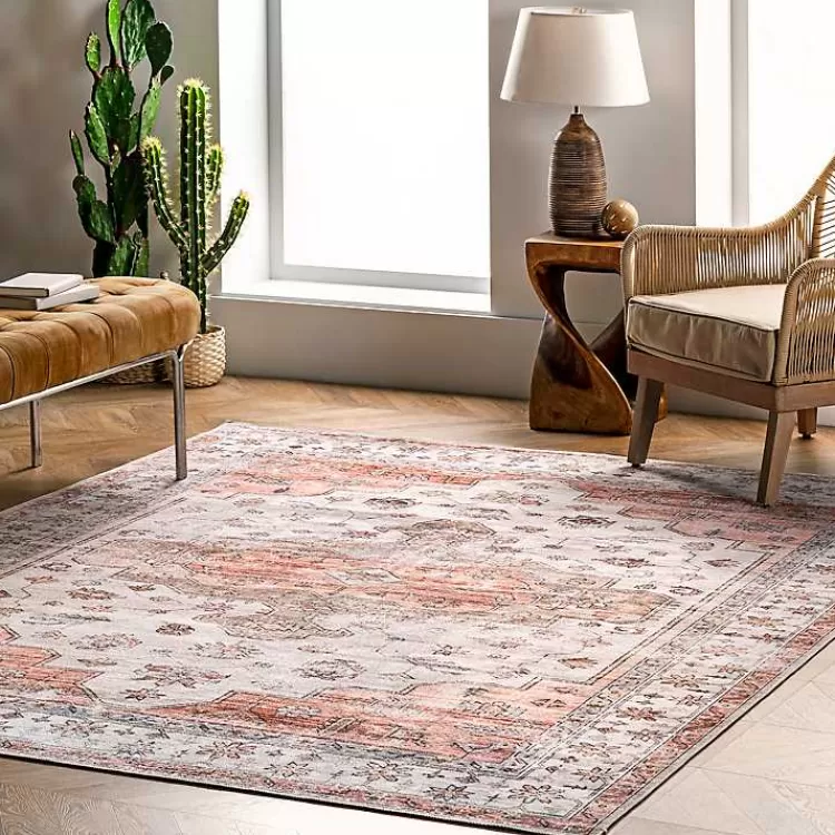 Natural Faded Vintage Washable Area Rug, 4x6>Kirklands Home Hot