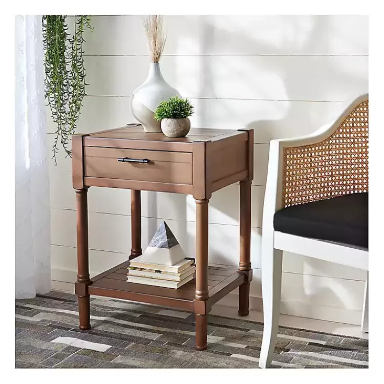 Natural Geometric Industrial Pull Accent Table>Kirklands Home Cheap