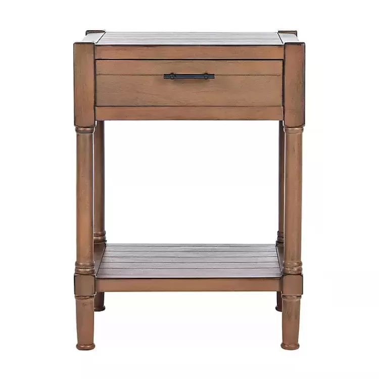 Natural Geometric Industrial Pull Accent Table>Kirklands Home Cheap