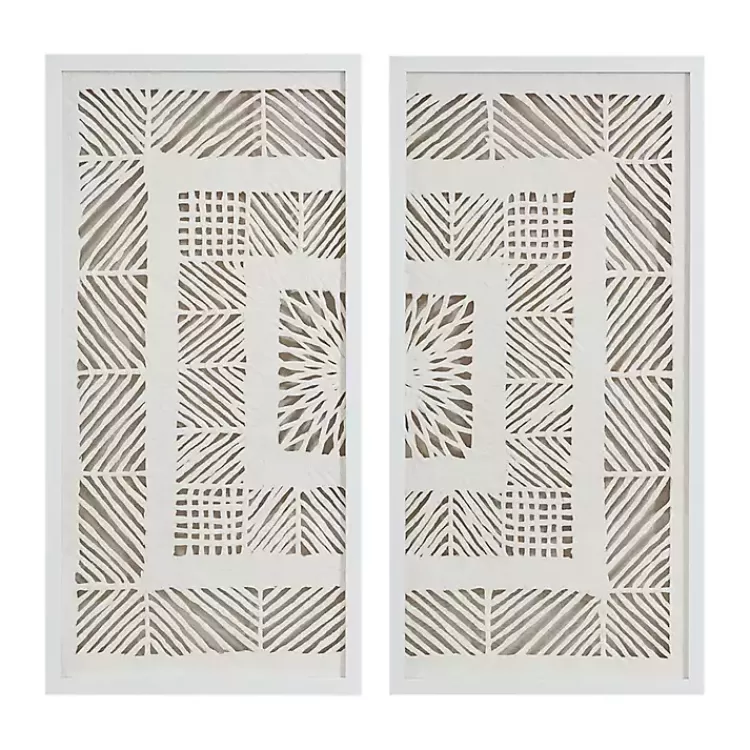 Natural Geometric Rice Paper Framed Art, Set of 2>Kirklands Home Best Sale