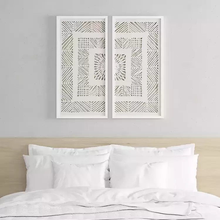 Natural Geometric Rice Paper Framed Art, Set of 2>Kirklands Home Best Sale