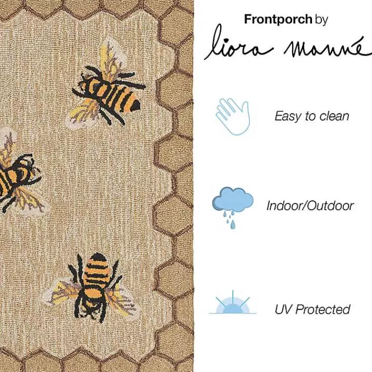 natural_honeycomb__bees_outdoor_accent_rug_5.webp Natural Honeycomb & Bees Outdoor Accent Rug>Kirklands Home Online