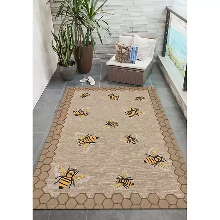 natural_honeycomb__bees_outdoor_accent_rug_9.webp Natural Honeycomb & Bees Outdoor Accent Rug>Kirklands Home Online
