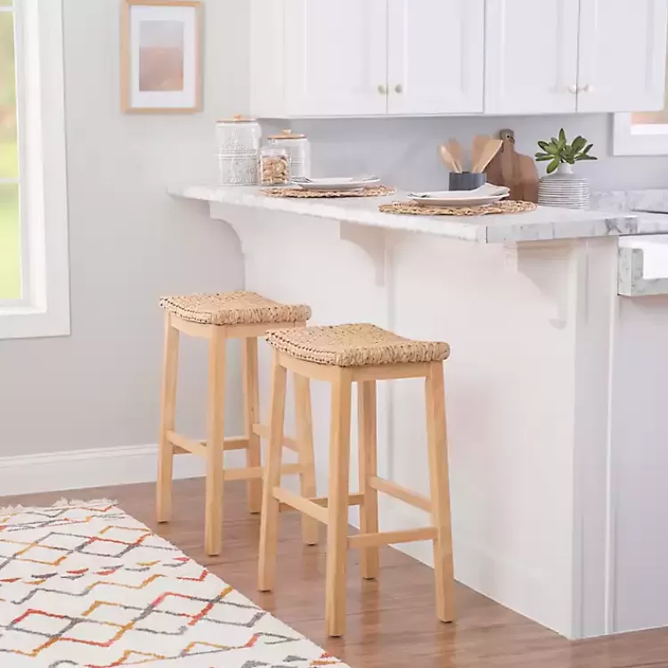 Natural Hyacinth Haysom Bar Stool>Kirklands Home Store