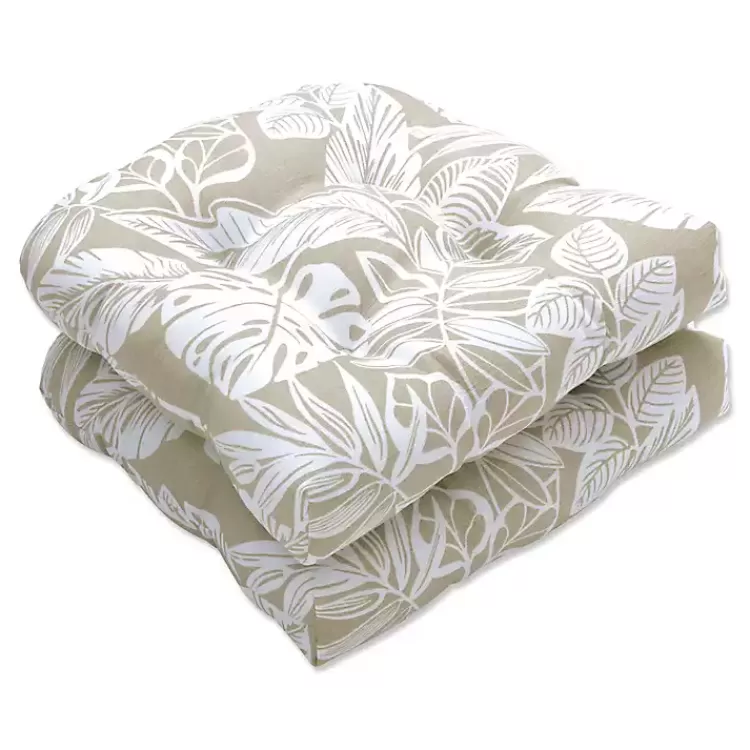 Natural Leaves Tufted 2-pc. Outdoor Seat Cushions>Kirklands Home Best Sale