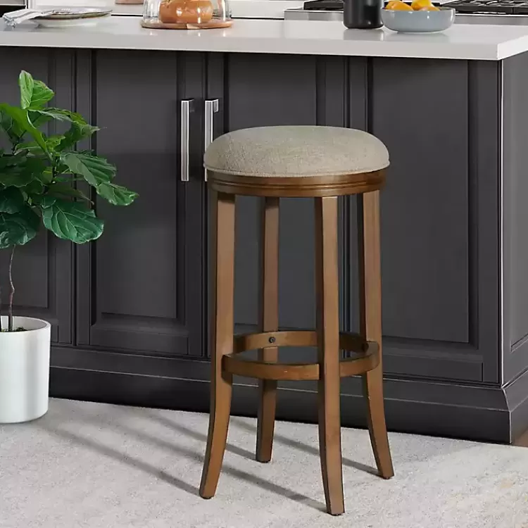 Natural Linen and Wood Bar Stool>Kirklands Home Best Sale