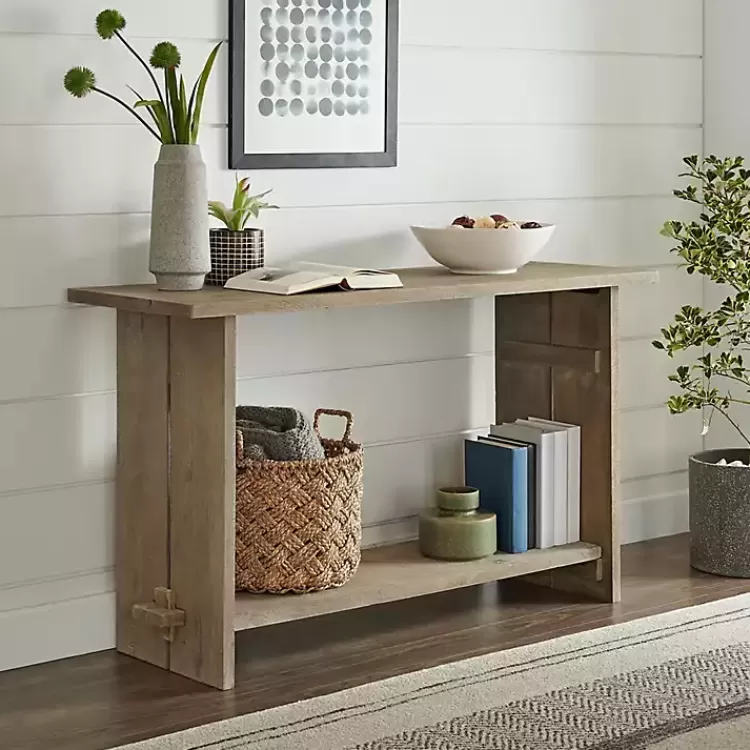 Natural Mango Wood Farmhouse Console>Kirklands Home New