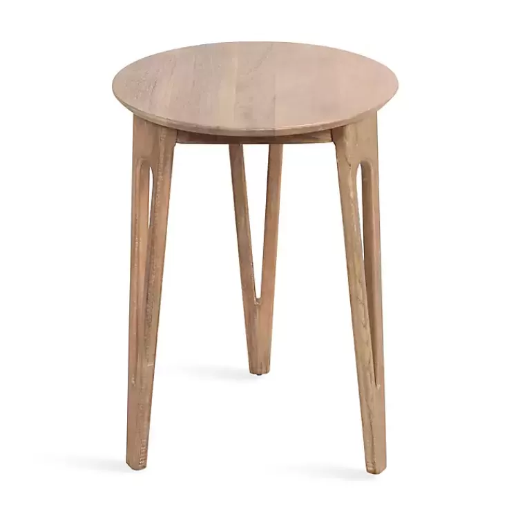 Natural Mango Wood Round Kershaw Accent Table>Kirklands Home Clearance