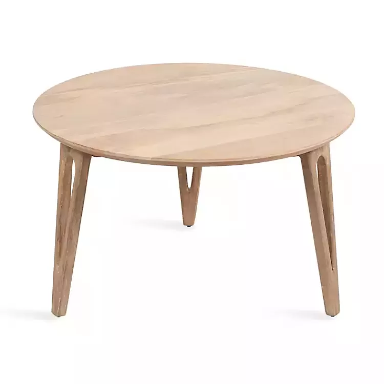 Natural Mango Wood Round Kershaw Coffee Table>Kirklands Home Store