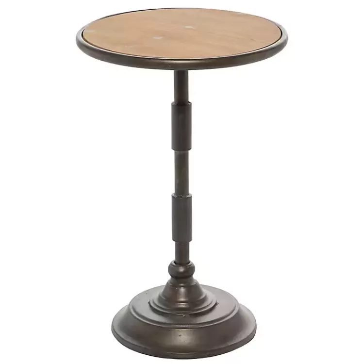 Natural Pine and Gray Metal Accent Table, 21 in.>Kirklands Home Hot