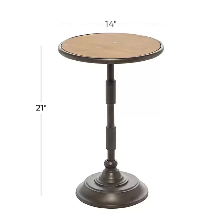 natural_pine_and_gray_metal_accent_table__in_3.webp Natural Pine and Gray Metal Accent Table, 21 in.>Kirklands Home Hot