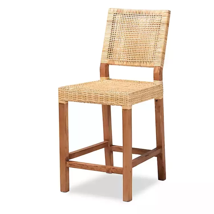 Natural Rat and Wood Counter Stool>Kirklands Home Hot