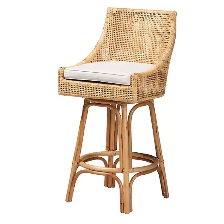 Natural Rattan Bella Swivel Bar Stool>Kirklands Home Best Sale