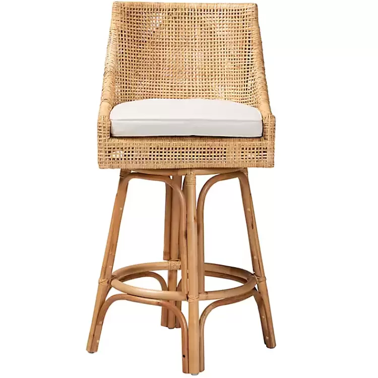 Natural Rattan Bella Swivel Bar Stool>Kirklands Home Best Sale