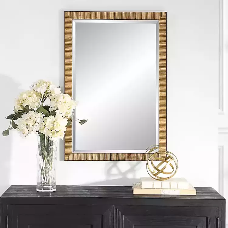 Natural Rattan Beveled Wall Mirror>Kirklands Home Fashion