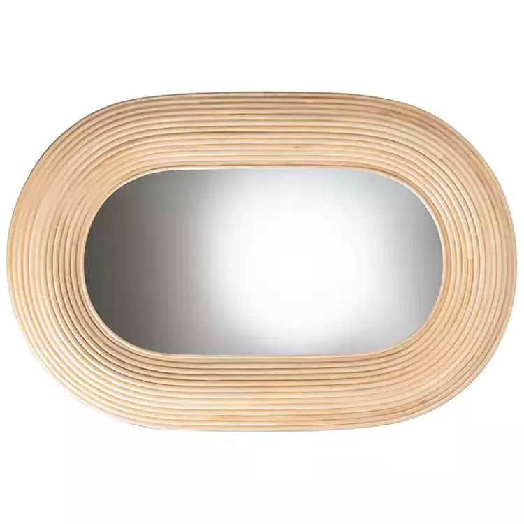 Natural Rattan Boho Oval Wall Mirror>Kirklands Home Best Sale