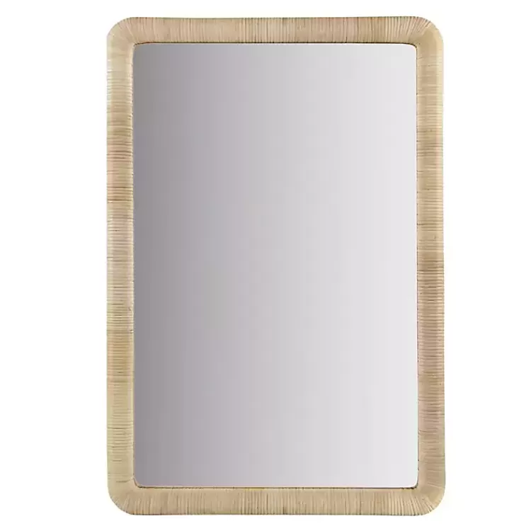 Natural Rattan Frame Rectangle Wall Mirror>Kirklands Home Shop