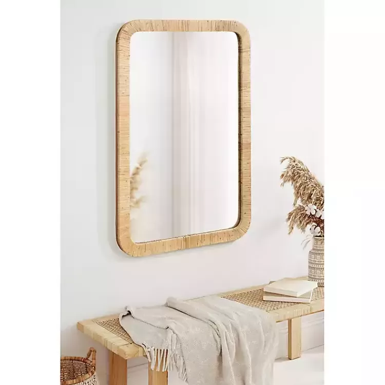natural_rattan_rounded_rectangle_wall_mirror_6.webp Natural Rattan Rounded Rectangle Wall Mirror>Kirklands Home Flash Sale