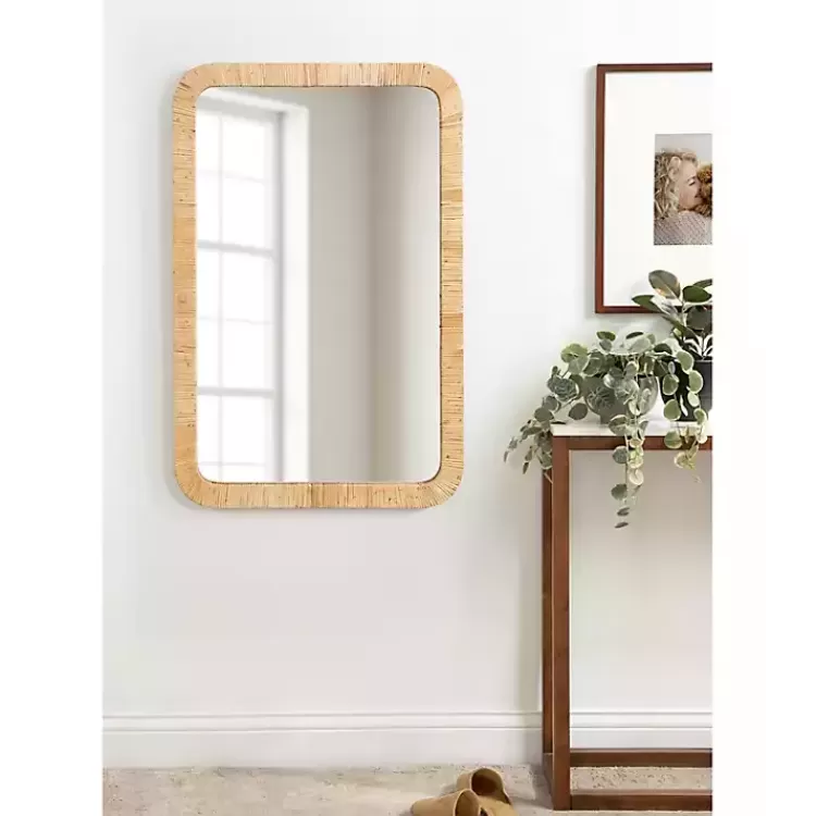 natural_rattan_rounded_rectangle_wall_mirror_7.webp Natural Rattan Rounded Rectangle Wall Mirror>Kirklands Home Flash Sale