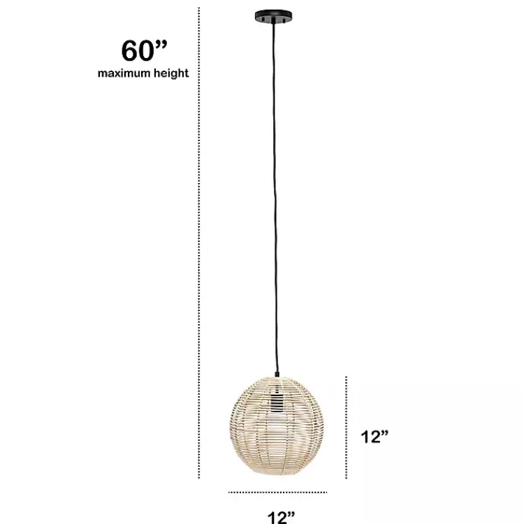 natural_rattan_sphere_pendant_light_3.webp Natural Rat Sphere Pendant Light>Kirklands Home Outlet