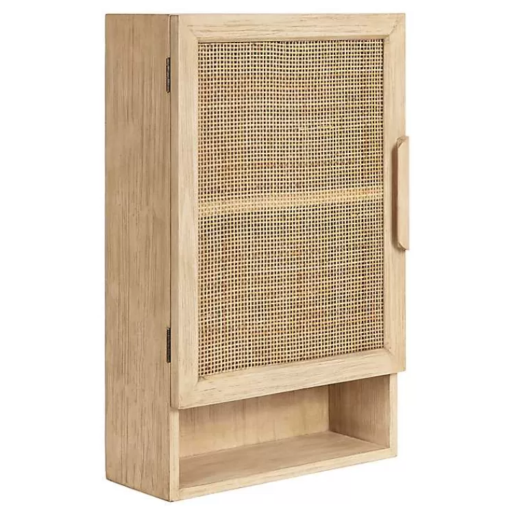 Natural Rattan Wall Cabinet with Shelf>Kirklands Home Discount