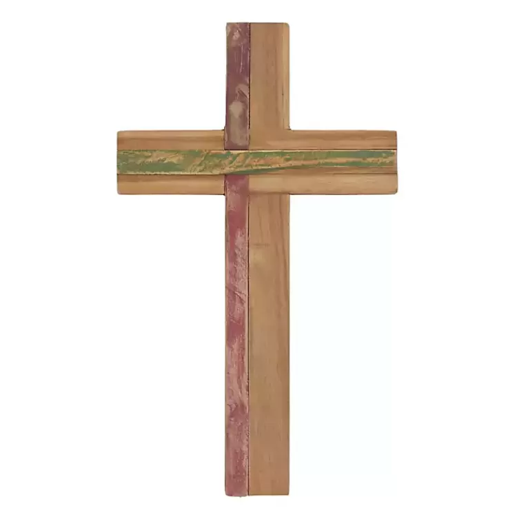 Natural Reclaimed Wood Cross Wall Plaque>Kirklands Home New