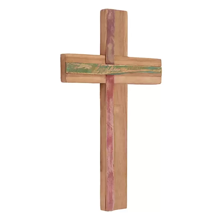Natural Reclaimed Wood Cross Wall Plaque>Kirklands Home New