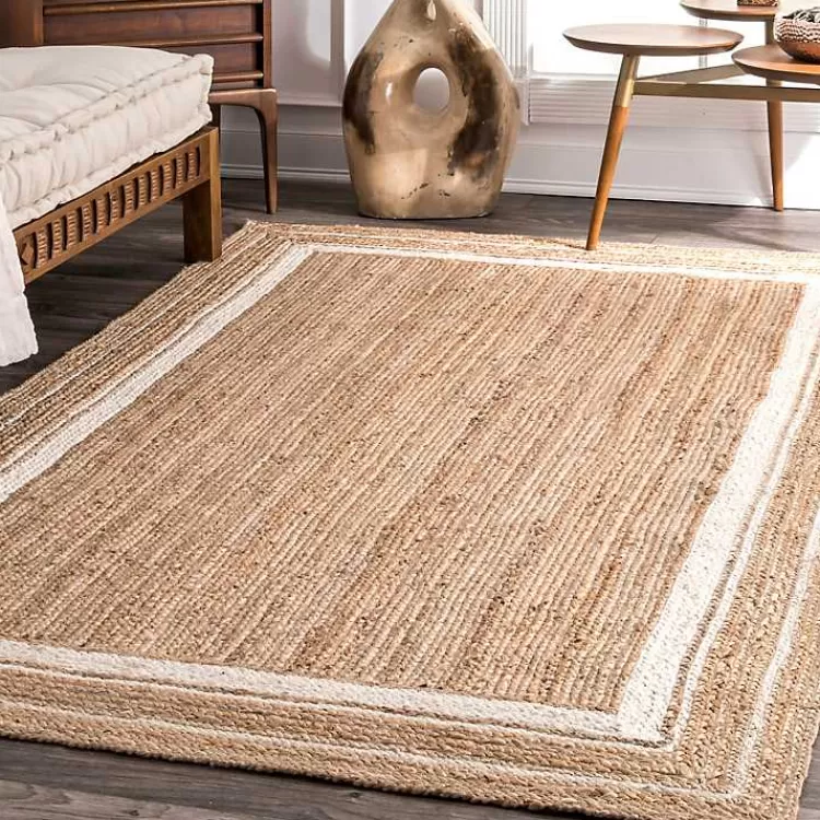 Natural Renwick Braided Border Area Rug, 5x8>Kirklands Home Fashion
