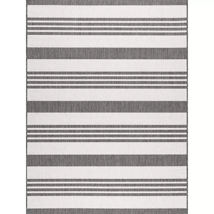 Natural Robin Stripe Outdoor Area Rug, 6x9>Kirklands Home Flash Sale