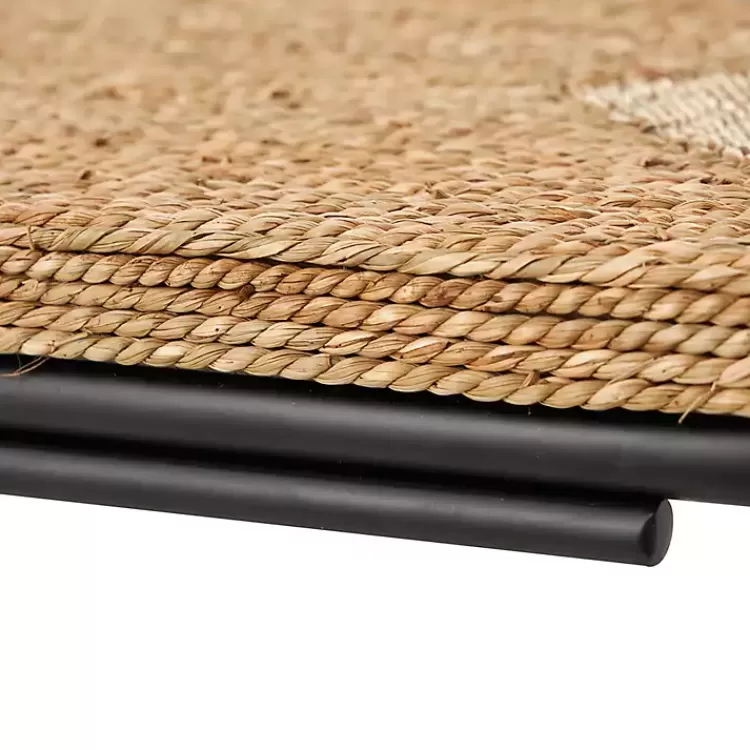 Natural Seagrass and Black Metal C-Table>Kirklands Home Outlet