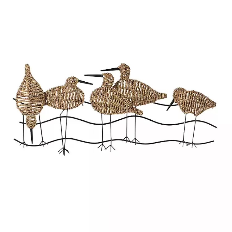 Natural Seagrass and Metal Birds Wall Plaque>Kirklands Home Best