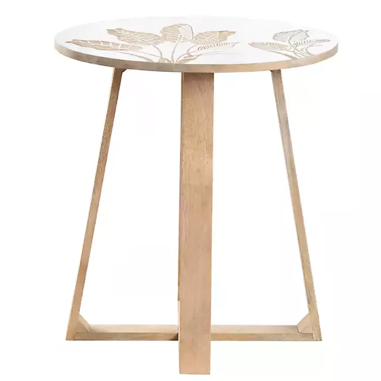 Natural Seaside Tropical Leaves Accent Table>Kirklands Home Best Sale