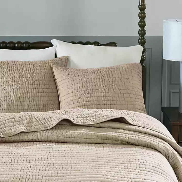natural_serene_quilted_pc_king_coverlet_set_5.webp Natural Serene Quilted 3-pc. King Coverlet Set>Kirklands Home Outlet