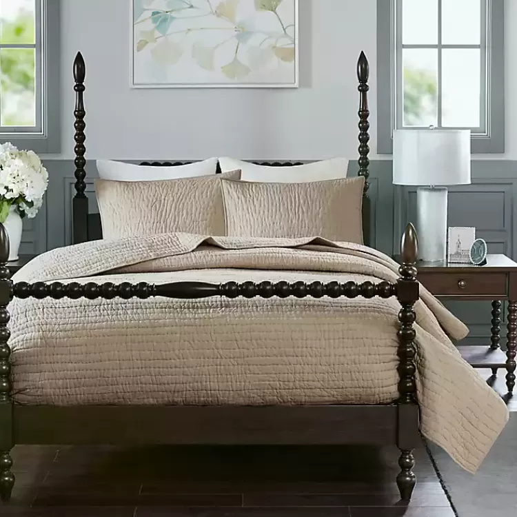 Natural Serene Quilted 3-pc. Queen Coverlet Set>Kirklands Home Fashion