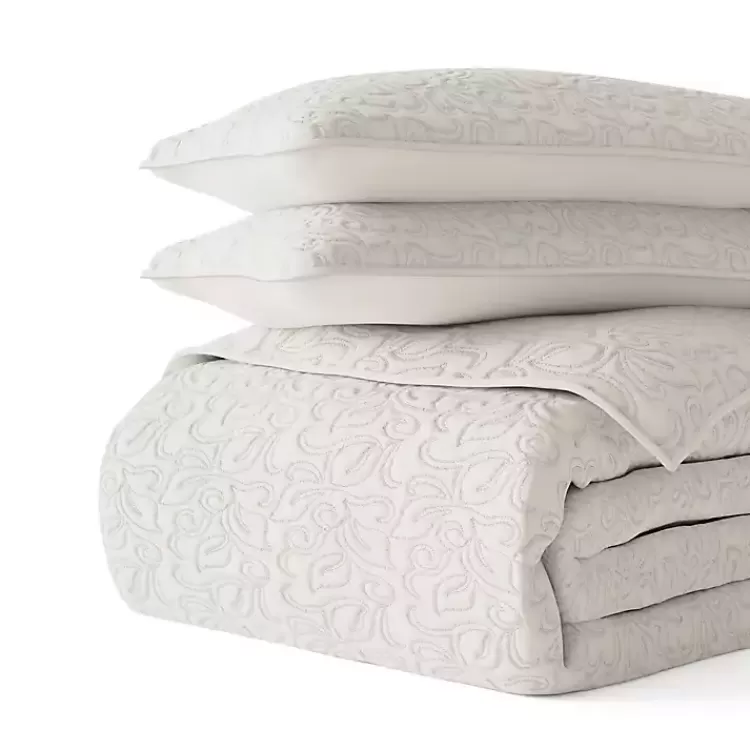 natural_stitched_floral_pc_queen_quilt_set_2.webp Natural Stitched Floral 3-pc. Queen Quilt Set>Kirklands Home Clearance