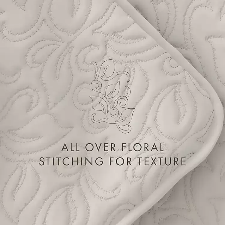 natural_stitched_floral_pc_queen_quilt_set_8.webp Natural Stitched Floral 3-pc. Queen Quilt Set>Kirklands Home Clearance