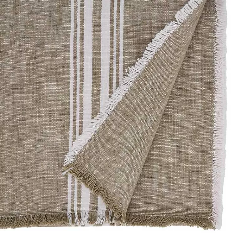 Natural Striped Fringe Table Runner, 72 in.>Kirklands Home Cheap