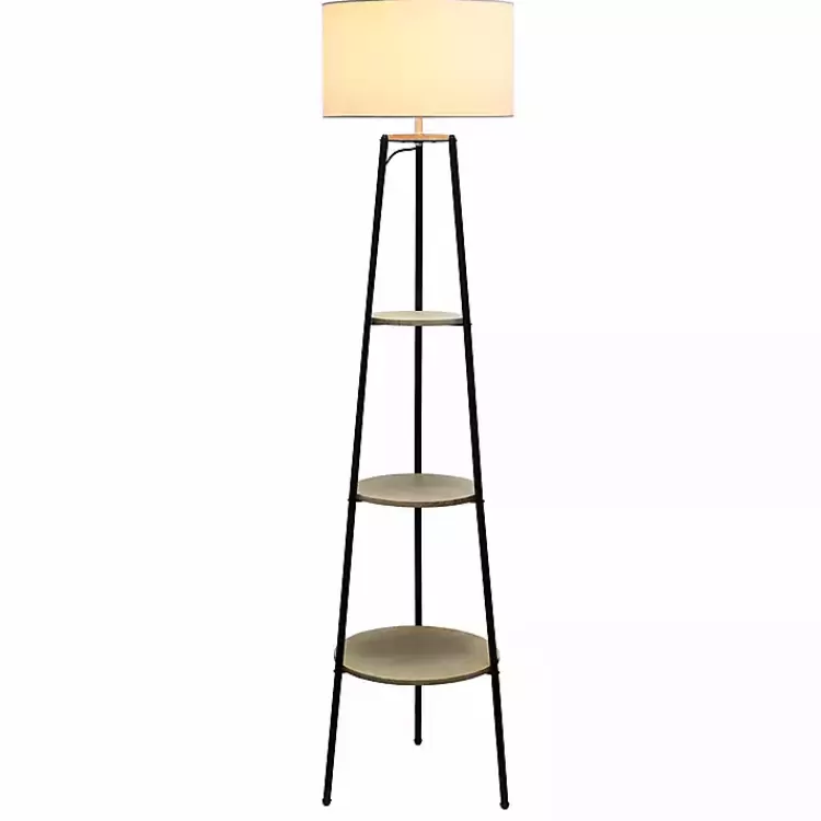 Natural 3-Tier Tripod Floor Lamp>Kirklands Home Store