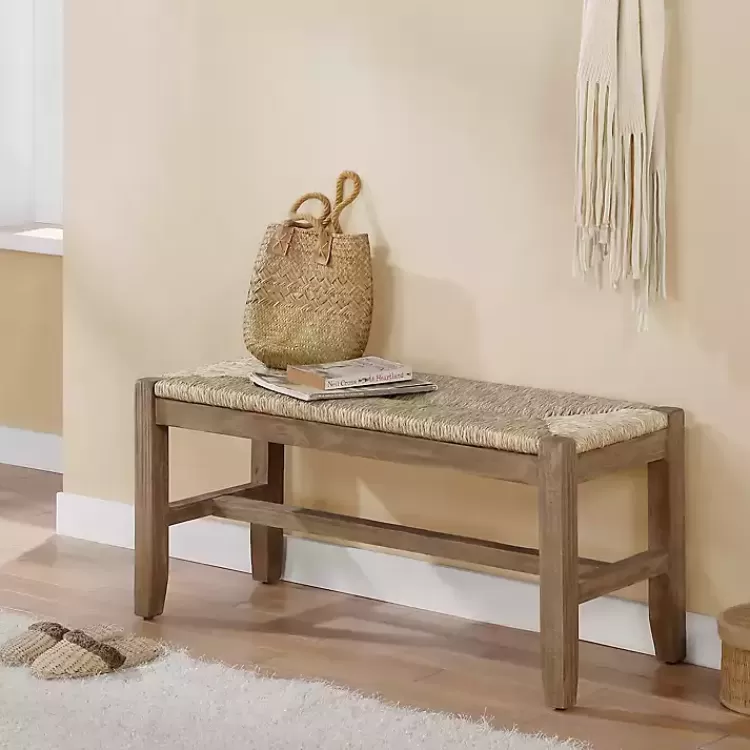 natural_twisted_seagrass_and_wood_bench_4.webp Natural Twisted Seagrass and Wood Bench>Kirklands Home Outlet