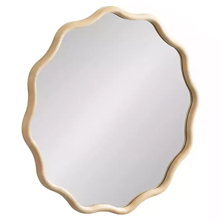 Natural Wavy Scallop Round Wall Mirror>Kirklands Home Cheap